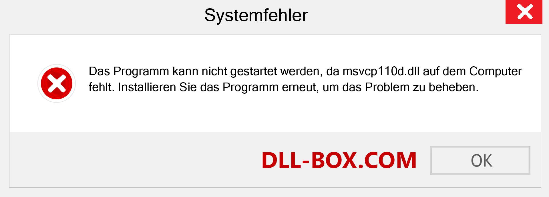 msvcp110d.dll-Datei fehlt?. Download für Windows 7, 8, 10 - Fix msvcp110d dll Missing Error unter Windows, Fotos, Bildern